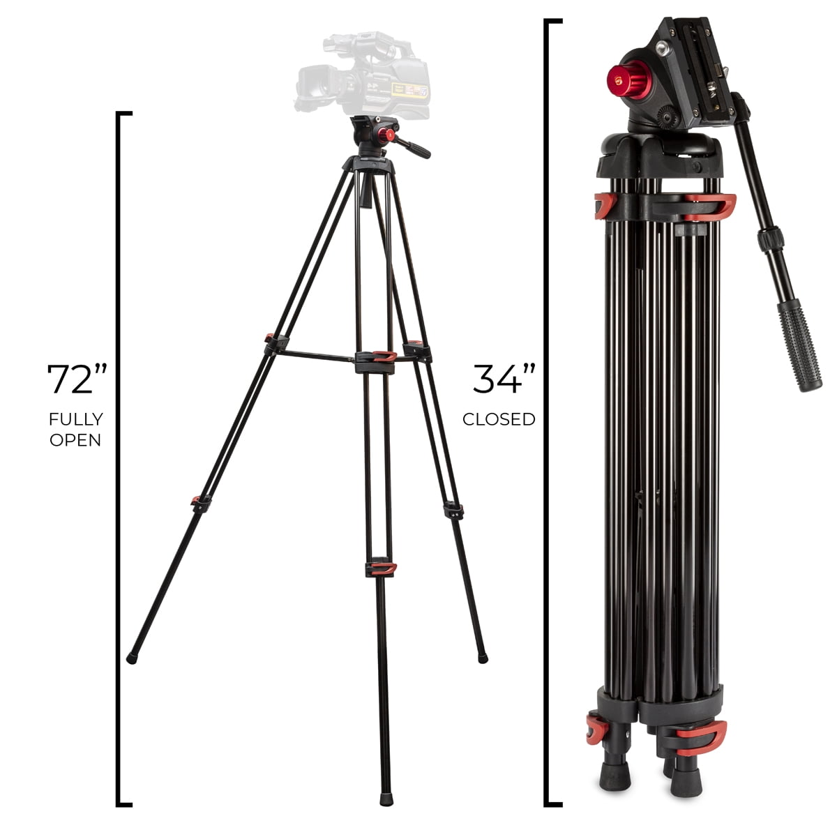 Ultimaxx Professional 72" Deluxe Video / Camera Tripod