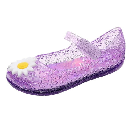 

Yammkia Toddler Sandles Girls Rubber Sole Closed Toe Princess Summer Shoes for 3.5-4 Years Purple