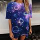 thumbnail image 4 of Camiseta estampada a la moda para mujer, blusa de manga corta, cuello redondo, camisetas informales Pompotops  hfajkhk137002, 4 of 7