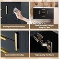 thumbnail image 5 of 36'' Wall Mounted Bathroom Vanity with Resin Sink, Floating Bathroom Storage Cabinet with 2 Drawers, Solid Wood Bathroom Cabinet, Faucet Not Include, Black, 5 of 9