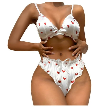 

RPVATI Womens Sexy Seamless Lingerie for Women High Waist Bra and Panty Set Printed 2 Piece Underwire