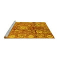 thumbnail image 2 of Ahgly Company Machine Washable Indoor Round Oriental Yellow Traditional Area Rugs, 8' Round, 2 of 4
