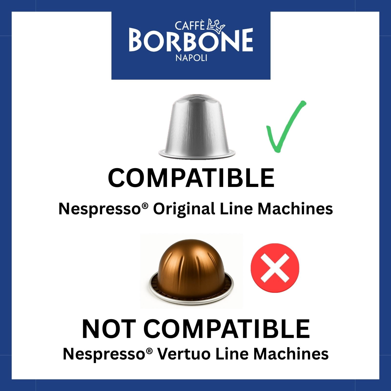 Caffè Borbone Crema Superiore, Medium Roast, Aluminum Coffee Pods, Compatible with Nespresso Original Machines, 50 Count