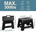 thumbnail image 4 of Behome Folding Step Stool, 9 Inch Non-Slip Foot Stool with Handle, Up to 300 LBS, Lightweight Foldable Step Stool for Kitchen, Bathroom, Bedroom, Outdoor, Black, 4 of 7