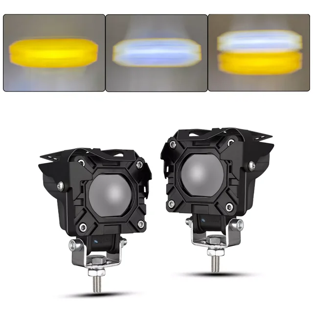 Ultra Brillo Auxiliares Faros Lupa Bicolor Niebla 4x4 Moto
