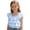 Blue, variant on Girls Square Neck Ruffle Sleeve Blouse Kids Tiered Ruffle Crop Top Cute Layered Sleeveless Shirt for Summer Casual Wear Black Size 7-8 Years