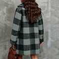 thumbnail image 5 of Xdegoge Fleece Jacket Women Plaid Flannel Button Down Fuzzy Winter Coats Warm Loose Fit Long Sleeve Sherpa Jackets Outerwear, 5 of 9