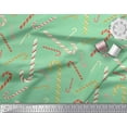 thumbnail image 2 of Soimoi Green Poly Georgette Fabric Candy Stick Kids Decor Fabric Printed Yard 42 Inch Wide, 2 of 3