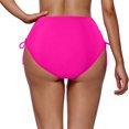 thumbnail image 4 of Tnhcen Women's High Waisted Swim Bottoms Solid Color Tie Side Ruched Swim Trunks S-2XL Nylon Spandex Women's Swimwear Summer Beach Bikini Bottoms, 4 of 4