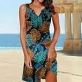 thumbnail image 2 of Dresses for Women, Women 2024 Summer Sleeveless Tank Dresses V Neck Slim Fit Short Casual Sundress Beach Dress for Women, 2 of 5