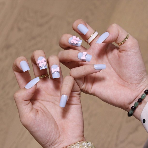 Jbhelth Fake Nails Medium And Long Light Blue Butterfly Wearing Nail Stickers Finished Nail Stickers 24 Nail Stickers With Glue Walmart Com Jbhelth Fake Nails Medium And Long Light Blue Butterfly Wearing Nail Stickers Finished Nail Stickers 24 Nail Stickers With Glue Walmart Com