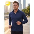 thumbnail image 5 of Xidunhg Men's Quarter Zip Pullover Long Sleeve, Moisture Wicking Quick Dry Athletic Shirt for Running Golf Gym Workout Casual, 5 of 13