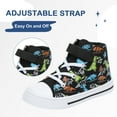 thumbnail image 2 of Kids Toddler Sneakers for Boys High Top Walking Canvas Shoes with Easy Wear Strap, Dinosaur, Size 11, 2 of 6
