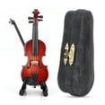 thumbnail image 5 of YAHHU 1:12 Miniature Wooden Instrument Violin Model with Box Simulation Accessory for Dollhouse, 5 of 9