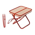 thumbnail image 2 of Taburete plegable para acampar, pescar, silla, soporte resistente, práctico, resistente, tela Oxford, para barbacoa, playa, patio, eventos deportivos Rojo, 2 of 8