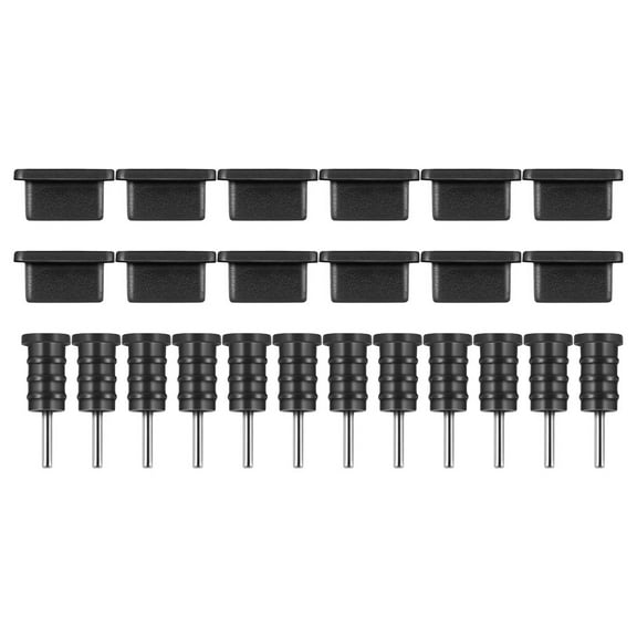 IFANLANDOR Charging Port Silicone Covers Black 12Pairs 0.5In