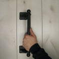thumbnail image 5 of Large Backplate Rounded Cast Iron Door Pull Rustic Gate Handle Sliding Barn Hardware, 5 of 5
