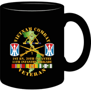 Black, 11 Oz,  Coffee Mug - Army - Vietnam Combat Veteran W 1st Bn 20th Inf - 11th Inf Bde Ssi