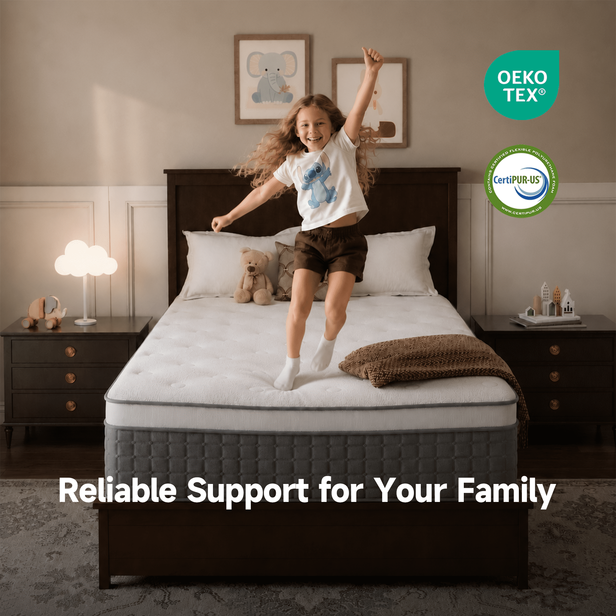 GREOO 14''Queen Mattress Extra Firm Hybrid Mattress with Cooling Gel Memory Foam and Pocketed Springs,Euro Top