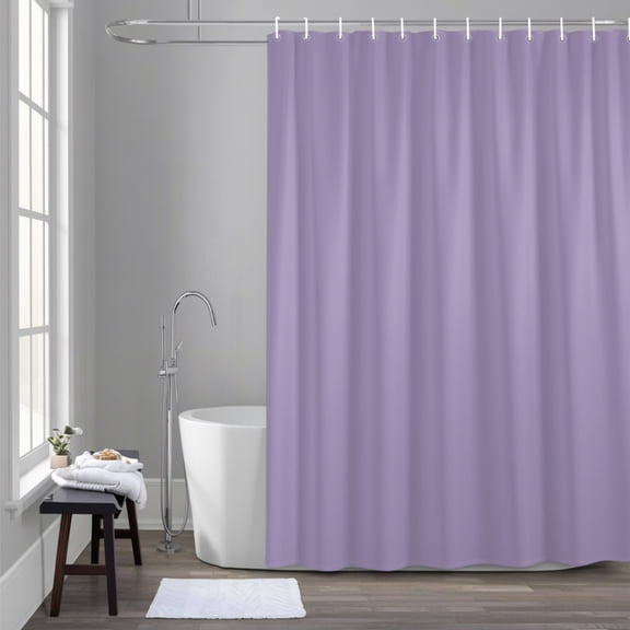 Lavender Purple 72x78 Inches Waterproof Shower Curtain, Dreamy Purple Solid Color Background Minimalist Bath Curtain Set with 12 Hooks Washable Shower Curtains for Bathroom Bathtub Decor
