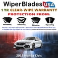 thumbnail image 2 of 2018 Honda Civic Beam Wiper Blades Wipers w/1yr Warranty (Set of 3) w/Rear Wiper (WiperBladesUSA), 2 of 5