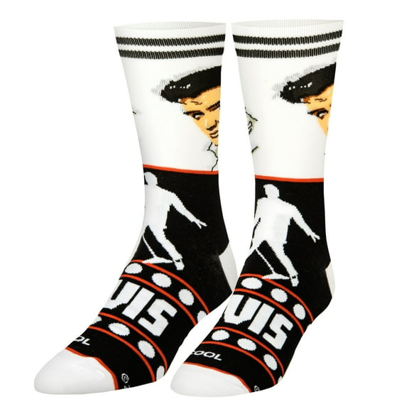 Cool Socks Elvis Presley Novelty Crew Socks Official Licensed King of Rock Design Unisex Large Soft