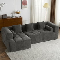 Dinosisco 101" Reversible Sectional Sofa, L-Shaped Modular Sponge Couch for Living Room, Gray Chenille