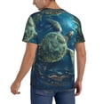 thumbnail image 2 of Zufioo Artistic Turtle Earth Print Men's Baseball Short Sleeve, Moisture Wicking Button-Down Hip Hop Tee-4X-Large, 2 of 7