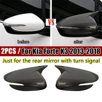 FYUU Carbon Fiber Look Ox Horn Rearview Side Mirror Cover Trims For Kia Forte K3 2013-2018