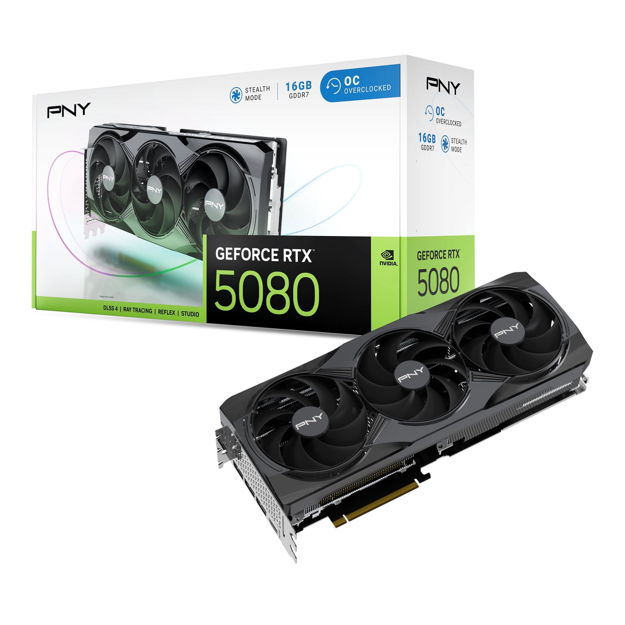PNY NVIDIA GeForce RTX™ 5080 OC Triple Fan, Graphics Card 16GB GDDR7, 2.99-Slot