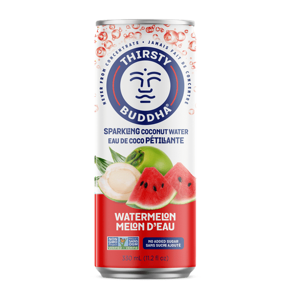 Thirsty Buddha Sparkling Coconut Water with Watermelon, Sparkling Coconut Water Wtrmln