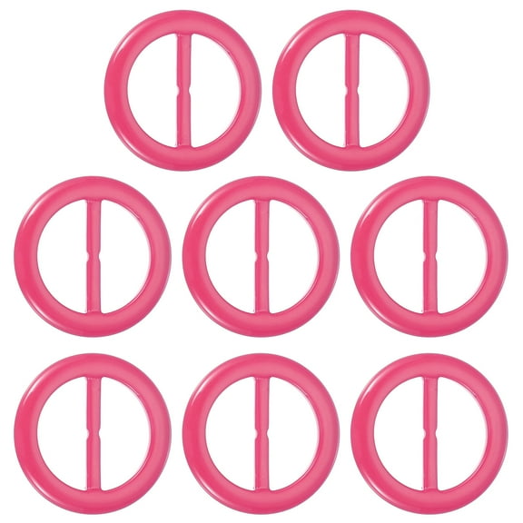 Uxcell 8 Pcs T-Shirt Tie Clips, Plastic Silk Scarf Ring Clip Waist Knotted Buckle Rings Fashion Round Circle Buckles for Women Rose Red
