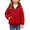 Red, variant on Winter Puffer Coat with Bear Ears for Boys Girls, Long Sleeve Hooded Zip Up Cotton Outerwear Jacket with Pockets, Hot Pink 10-11 Years