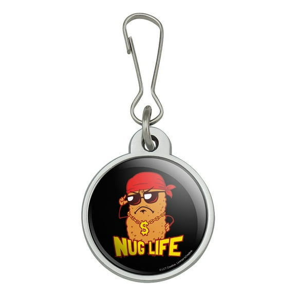 Nug Life Chicken Nugget Funny Humor Jacket Handbag Purse Luggage Backpack Zipper Pull Charm