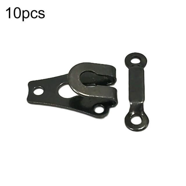 10 Pcs Crochets en Métal pour Pantalons Magasin de Tailleur Soutien-Gorge Portable Réutilisable Amovible Anti-Rouille Électroplaqué Fixations Robes Jupes Outils de Réparation Noir
