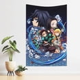 thumbnail image 3 of Demon Slayer Tapestry Dorm Decor Wall Hanging Tapestries Window Curtain Picnic Mat Beach Blanket 60x40 Inch, 3 of 9