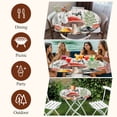 thumbnail image 7 of Mushrooms Round Tablecloth, Fitted Table Cover with Elastic for 55"-60" Round Tables, Butterfly Botanical Country Plants White Wood Table Cloth Outdoor Indoor Dinning Party Waterproof Tablecloths, 7 of 7