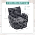 thumbnail image 6 of MOONMISS Boucle Upholstered 360°Swivel Fabric Striped Armrest Leisure Chair for Living room-Black, 6 of 6