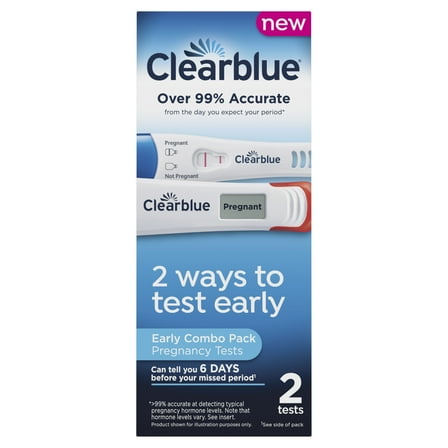 Clearblue Early Pregnancy Test Kit, At-Home Pregnancy Test Kit for Women, hCG Hormone Pregnancy Tests, 2 Tests