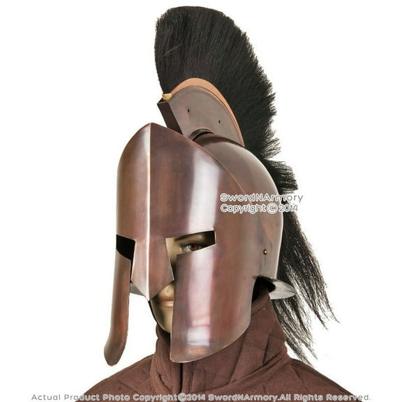 Munetoshi Greek Spartan King 300 Crested Helmet w/ Copper Finish & Liner Reenactment LARP