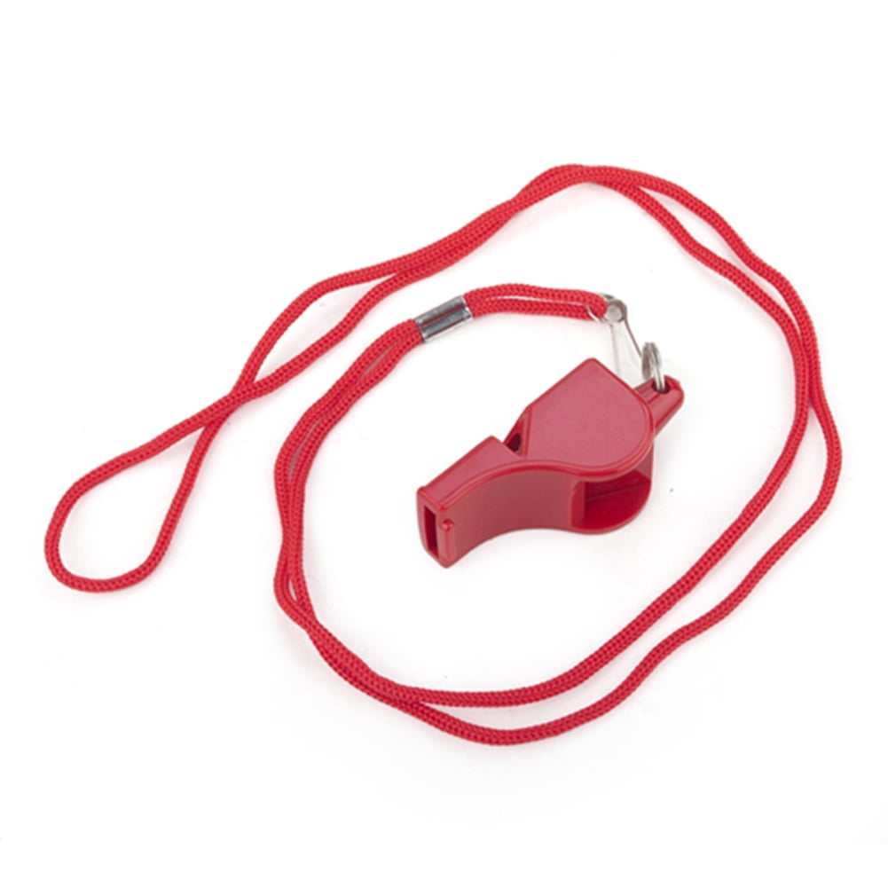 GOGO 100 Pcs Black Whistles with Lanyard, Plastic Pea-Less Sports Whistle Bulk, Emergency Safety Whistles for Coaches Referees