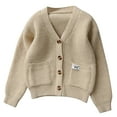 thumbnail image 2 of NAISIBABY Boys Cardigan Sweater, with Pockets Long Sleeve Buttons V-Neck Casual Fashion Knit Outwear Khaki 11T, 2 of 6