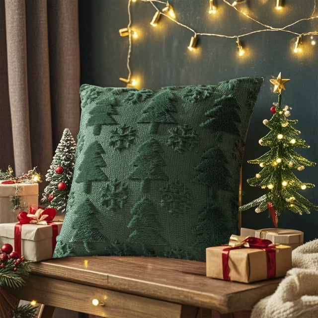 LSLJS Christmas Pillow Covers Throw Christmas Tree Snowflake Pillowcase Pillow Cases Soft Couch Cushion Case for Chair Sofa Living Room Christmas Decor, Christmas Decorations