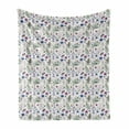 thumbnail image 1 of Thistle Soft Flannel Fleece Throw Blanket, Hand-Drawn Watercolor Style Summer Wildflowers Pattern as Cornflower and Thistle, Cozy Plush for Indoor and Outdoor Use, 70" x 90", Multicolor, by Ambesonne, 1 of 6