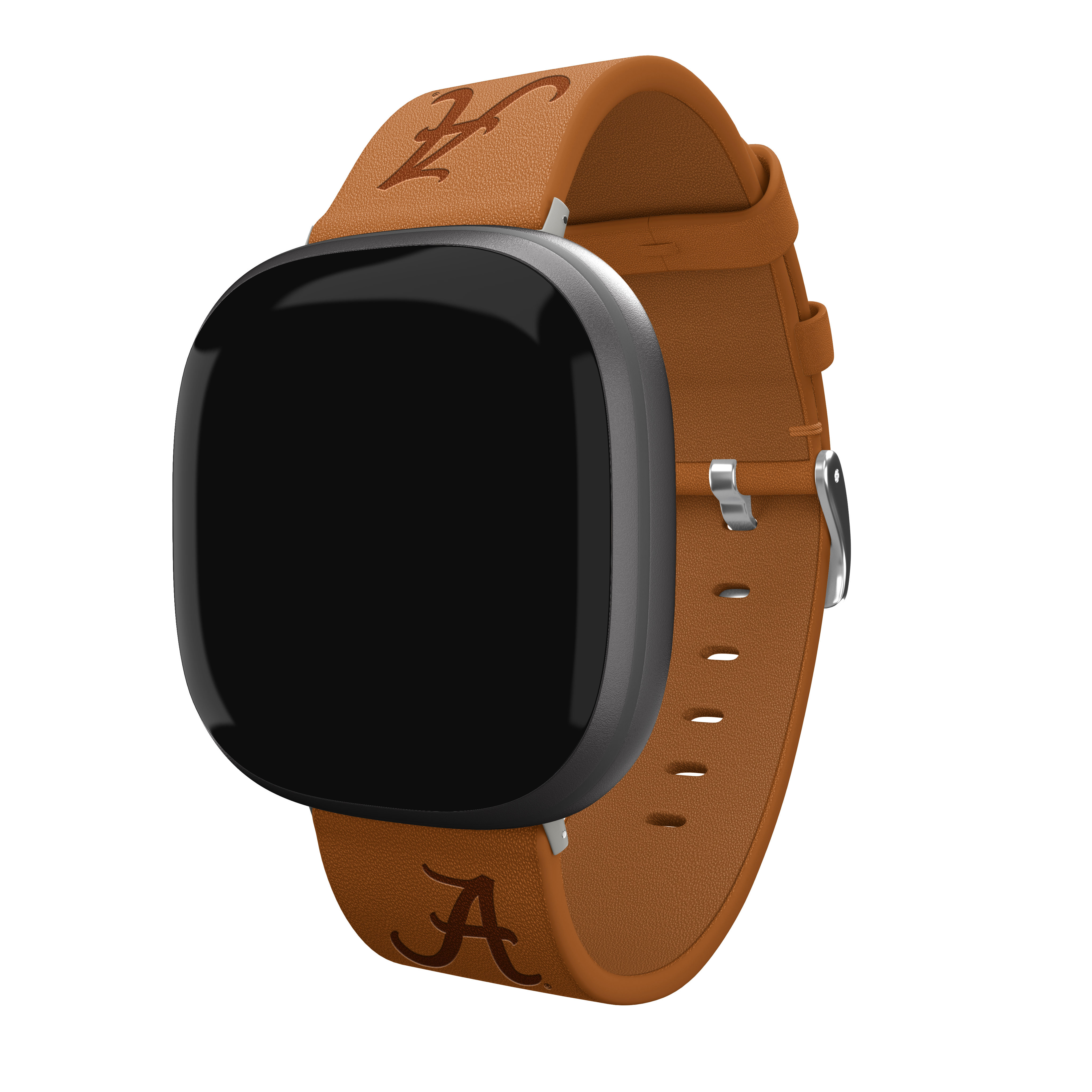 Crimson Tide Premium Leather Unisex Watch Band for FitBit Versa 3 and Sense (Long Tan) by Affinity Bands