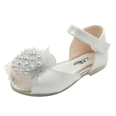 

ZMHEGW Toddler Infant Kids Baby Girls Peep Toe Pearl Princess Shoes Sandals