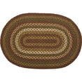 thumbnail image 2 of VHC Brands Tea Cabin Jute Rectangular Rug 60x96 Country Braided Flooring, Moss Green and Deep Red, 2 of 11
