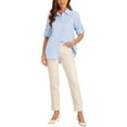 thumbnail image 2 of INSPIRE CHIC Women's Collar Office Top Long Sleeve Button Down Cotton Work Shirts, 2 of 5