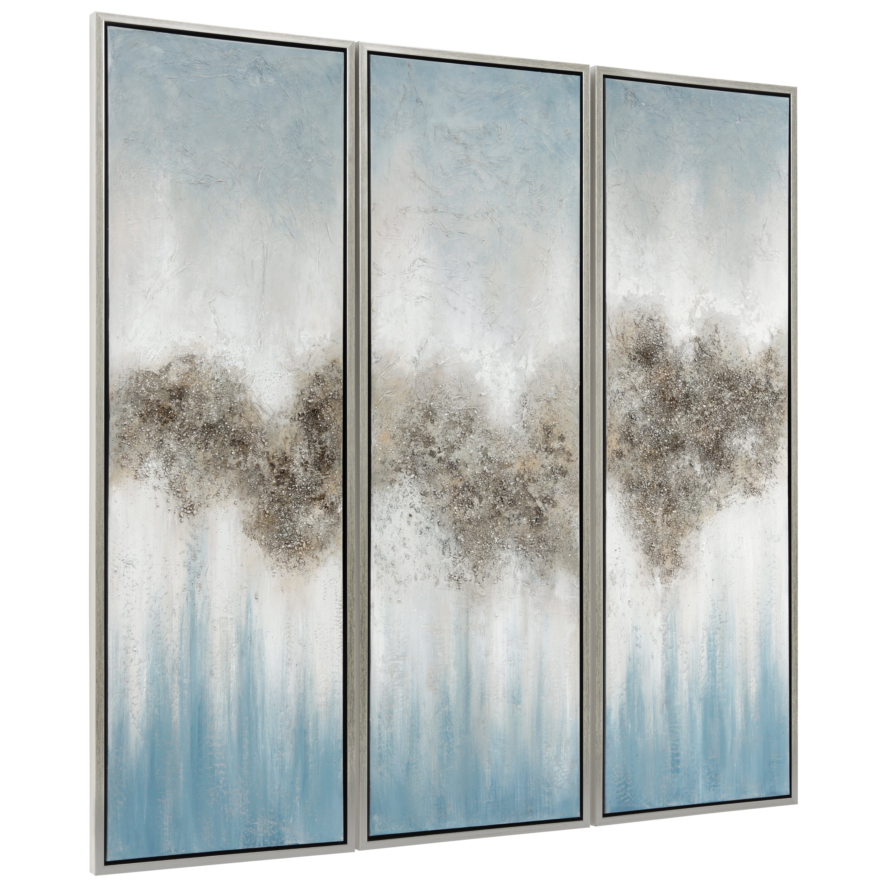 Empire Art Direct Sequence Textured Metallic Hand Painted Triptych Wall Art, 20" x 60" x 1.5" each, Ready to Hang