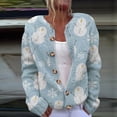 thumbnail image 2 of Jindong Women's Art Print Comfort Cardigan Button Christmas Cardigan, 2 of 4